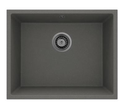 GraniteMy Universal Granito Cinza, escuro Pia 50x40 cm Montagem superior, inferior e nivelada com Plug de metal do tipo Gun 1208970754