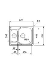Franke Spark SKX 660 1,5 RVS Pia reversível Montagem 62x49cm 101.0714.455