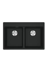Franke Maris MRG 620 TL Fragranite Matte Preto Pia Dupla 76 x 50 cm Montagem com Furo para Torneira 114.0668.738