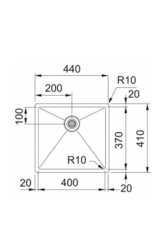 Franke Bolero Plus New R10 B2X 210-40-37 Stainless Steel Sink Flush Mount, Undermount and Topmount 40x37 cm 127.0730.522