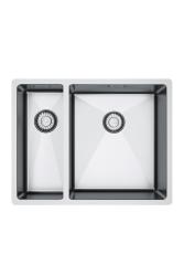 Franke Bolero Plus New R10 B2X 260-34-16 BR 1,5 Pia de aço inoxidável de um e meio Vlakinbouw, submontagem e montagem superior 56x45 cm 127.0733.338