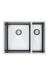 Franke Bolero Plus New R10 B2X 260-34-16 BL 1,5 Pia de aço inoxidável de um e meio Vlakinbouw, submontagem e montagem superior56x45 cm 127.0733.339