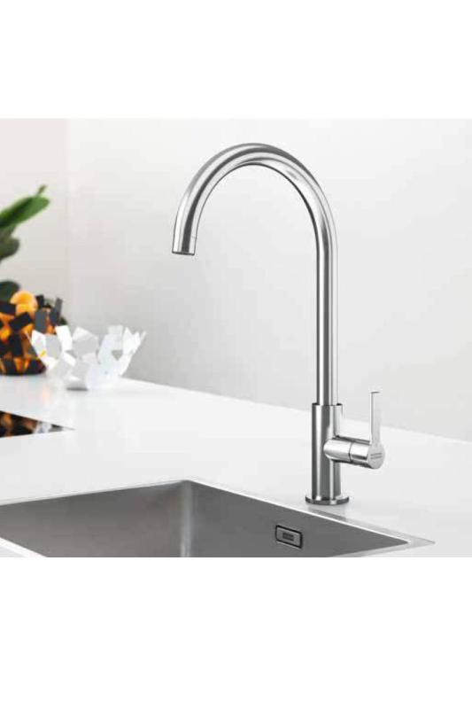 Franke Maris Slim J Torneira de Cozinha com Bico Redondo Giratório Preto 115.0728.386