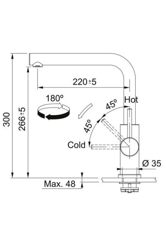 Franke Smart Glenda Torneira de Cozinha com Bico Giratório Aço Inoxidável 115.0706.985
