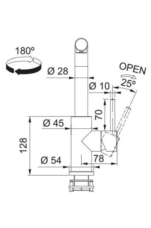 Franke Smart Glenda Torneira de Cozinha com Bico Giratório Aço Inoxidável 115.0706.985