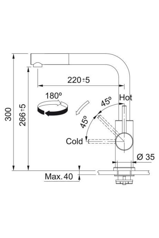 Franke Smart Glenda Torneira de Cozinha Aço Inoxidável Bico Retrátil 115.0706.986