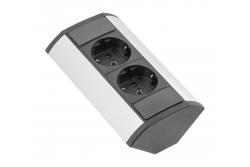 Mini cabo de extensão angular com tomadas Schuko 230 V 16 A