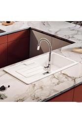 Ausmann Ceramic Sylva Pia Cerâmica Branca de Montagem com Área de Escorrimento 1000 x 500 mm 1208971124
