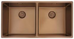 Pure.Sink Prestige Pia Dupla de Cobre 82x40 cm raio de 10mm para embutir, instalar ao nível da bancada e sobrepor PPG404040-62