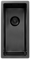 Pure.Sink Exclusivo Gun metal pequena pia 18x40 cm 10mm raio de submontagem, superfície e sobreposição PEX1840-61