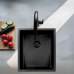 Pure.Sink Exclusivo pia de metal de arma 34x40 cm raio de 10mm embutido, montagem plana e montagem superior PEX3440-61