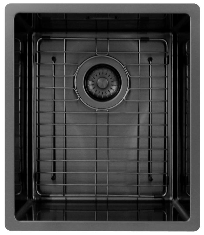 Pure.Sink Exclusivo Gun metal sink 34x40 cm 10mm radius undermount, flush mount and top mount PEX3440-61