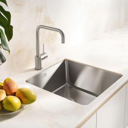 Pure.Sink Exclusivo pia RVS 40x40 cm raio de 10mm para embutir, instalação nivelada e sobreposição PEX4040-02