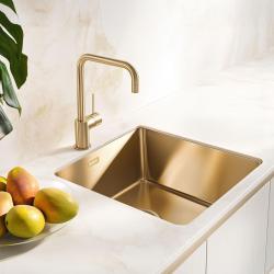 Pure.Sink Exclusivo Pia de ouro 40x40 cm raio de 10mm, submontagem, montagem plana e montagem superior PEX4040-60