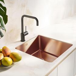 Pure.Sink Exclusivo Lavatório de cobre 40x40 cm raio de 10mm para submontagem, montagem plana e montagem superior PEX4040-62