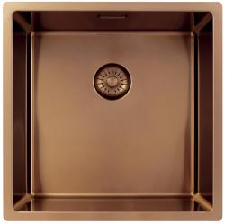 Pure.Sink Exclusivo Lavatório de cobre 40x40 cm raio de 10mm para submontagem, montagem plana e montagem superior PEX4040-62