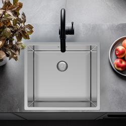 Pure.Sink Exclusivo RVS pia 45x40 cm raio de 10mm embutido, de montagem plana e de sobreposição PEX4540-02
