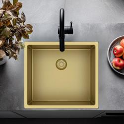 Pure.Sink Exclusivo Pia dourada 45x40 cm raio de 10mm para embutir, instalação plana e sobrepor PEX4540-60
