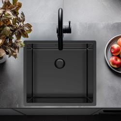 Pure.Sink Exclusivo Gun metal pia 45x40 cm raio de 10mm embutido, de montagem plana e de sobrepor PEX4540-61