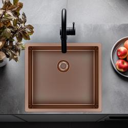 Pure.Sink Exclusivo Pia de cobre 45x40 cm raio de 10mm, submontagem, montagem plana e montagem superior PEX4540-62