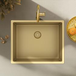 Pure.Sink Exclusivo Pia dourada 50x40 cm com raio de 10mm para embutir, instalar ao nível e sobrepor PEX5040-60
