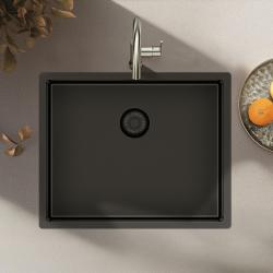 Pure.Sink Exclusivo Gun metal pia 50x40 cm 10mm raio de submontagem, montagem plana e sobreposição PEX5040-61