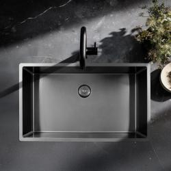 Pure.Sink Exclusivo grande pia de aço inoxidável 70x40 cm raio de 10mm para embutir, nivelar e sobrepor PEX7040-02