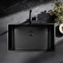 Pure.Sink Exclusivo grande pia de metal Gun 70x40 cm raio de 10mm para submontagem, instalação plana e sobreposição PEX7040-61