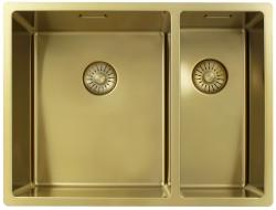 Pure.Sink Exclusivo Dourado 1,5 cuba de uma e meia 34+18 cm raio 10mm PEX341840-60