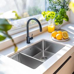 Pure.Sink Exclusivo RVS 1,5 pia e meia 18+34 cm raio de 10mm PEX183440-02