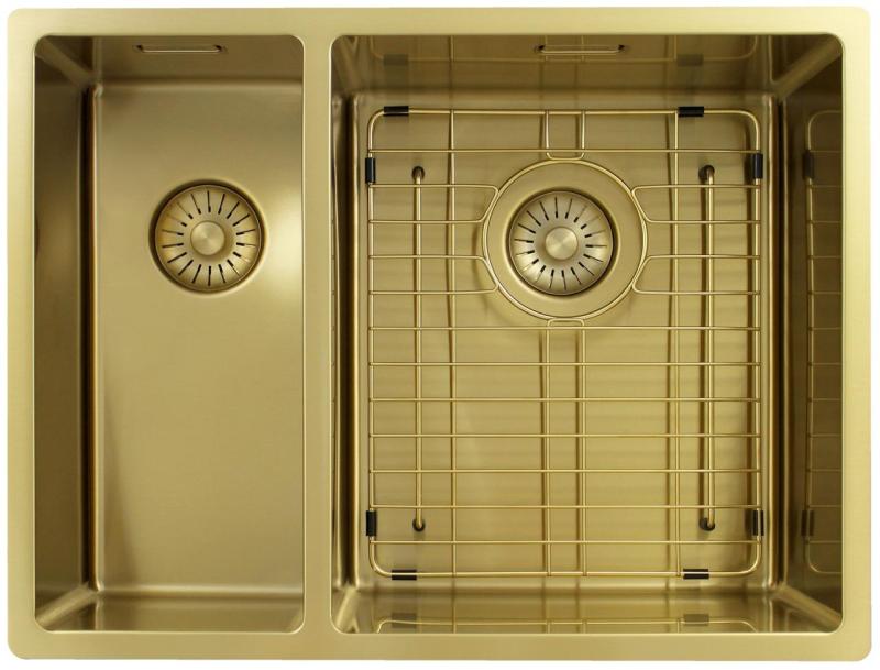 Pure.Sink Exclusivo Gold 1.5 one-and-a-half bowl sink 18+34 cm 10mm radius PEX183440-60
