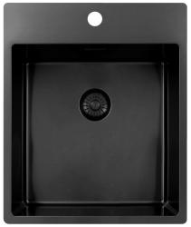 Pure.Sink Exclusivo Gun Metal pia 44x52 cm Tapwing com furo para torneira raio 10mm PEX4040T-61