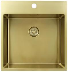 Pure.Sink Exclusivo Pia de ouro 49x52 cm Tapwing com furo para torneira raio de 10mm PEX4540T-60