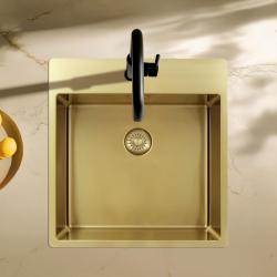 Pure.Sink Exclusivo Pia de ouro 49x52 cm Tapwing com furo para torneira raio de 10mm PEX4540T-60
