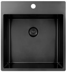 Pure.Sink Exclusivo Gun Metal pia 49x52 cm Tapwing com furo para torneira raio 10mm PEX4540T-61