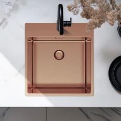 Pure.Sink Exclusivo Cobre pia 49x52 cm Tapwing com furo de torneira raio de 10mm PEX4540T-62