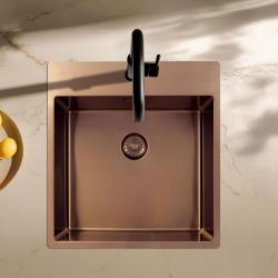 Pure.Sink Exclusivo Cobre pia 49x52 cm Tapwing com furo de torneira raio de 10mm PEX4540T-62