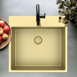 Pure.Sink Exclusivo Pia dourada 54x52 cm Tapwing com furo para torneira raio de 10mm PEX5040T-60