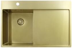 Pure.Sink Exclusivo Dourado pequena pia com área de escorrimento 78x52 cm Torneira à esquerda PEX3478LT-60