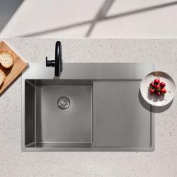 Pure.Sink Exclusivo Pia RVS com área de escorrimento 78x52 cm Tapwing à esquerda PEX4078LT-02