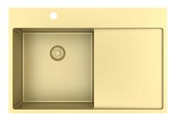 Pure.Sink Exclusivo Pia dourada com área de escorrimento 78x52 cm Torneira à esquerda PEX4078LT-60