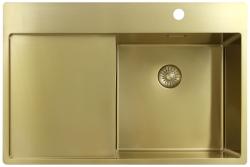 Pure.Sink Exclusivo Pia dourada com área de escorrimento 78x52 cm Torneira à direita PEX4078RT-60