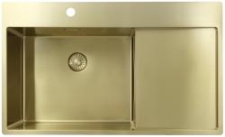 Pure.Sink Exclusivo Pia dourada com área de escorrimento 86x52 cm Torneira à esquerda PEX5086LT-60