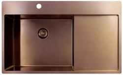 Pure.Sink Exclusivo Pia de cobre com área de escorrimento 86x52 cm Torneira à esquerda PEX5086LT-62