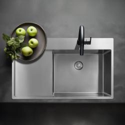 Pure.Sink Exclusivo RVS pia com área de escorrimento 86x52 cm Tapwing à direita PEX5086RT-02