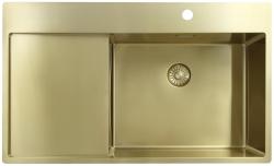 Pure.Sink Exclusivo Pia de ouro com área de escorrimento 86x52 cm Tapwing à direita PEX5086RT-60