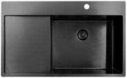 Pure.Sink Exclusivo Gun Metal pia com área de escorrimento 86x52 cm Tapwing à direita PEX5086RT-61
