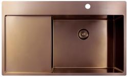 Pure.Sink Exclusivo Bacia de cobre com área de escorrimento 86x52 cm Tapwing à direita PEX5086RT-62