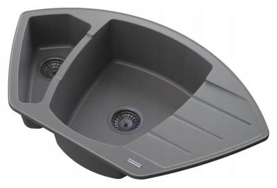 Graniteland Monte Granito cinza Pia de canto de superfície 901x538mm com Plugue de Aço Inoxidável 1208971416