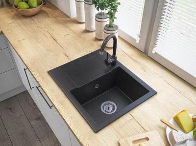Graniteland Nex Pia de granito com aparência de pedra ardósia com área de escorrimento 574x464 mm 1208971426